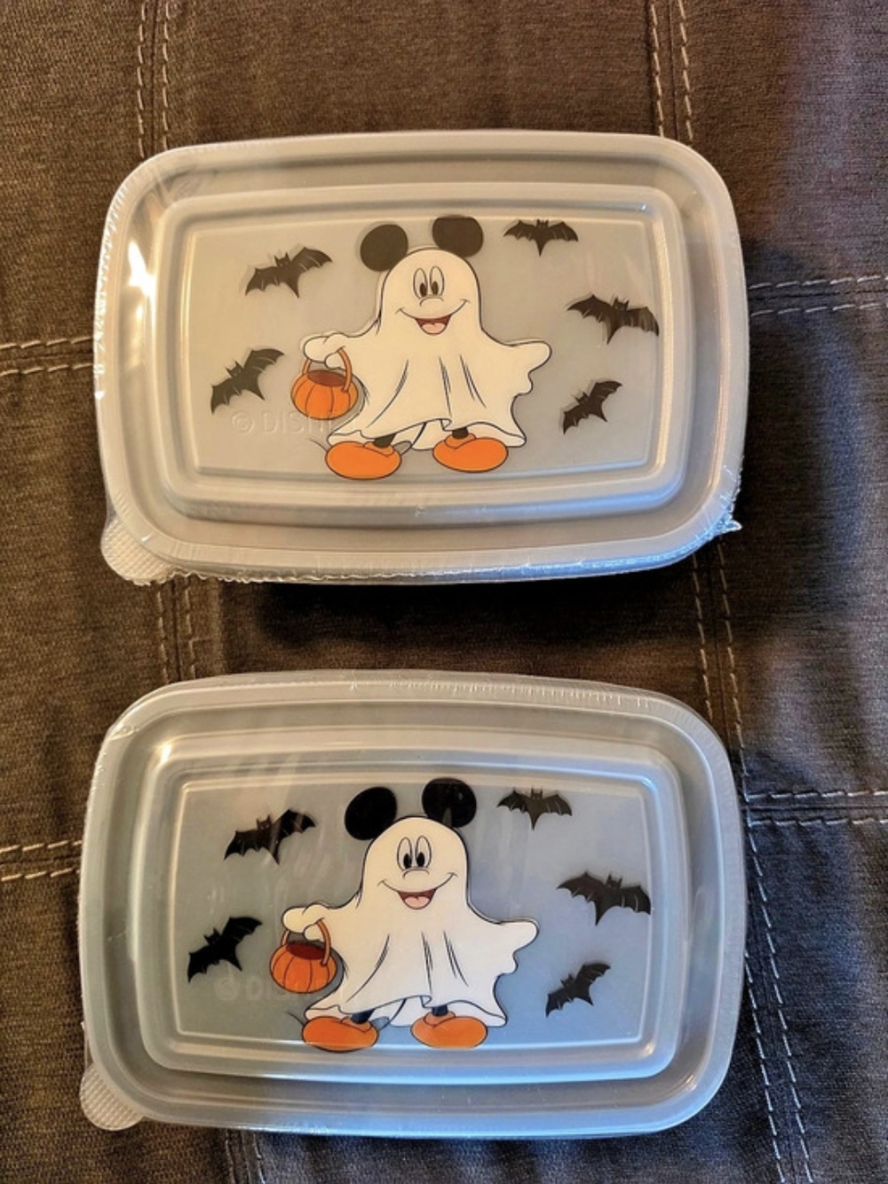 2 set of Disney Mickey Mouse Ghost Meal Prep Containers
